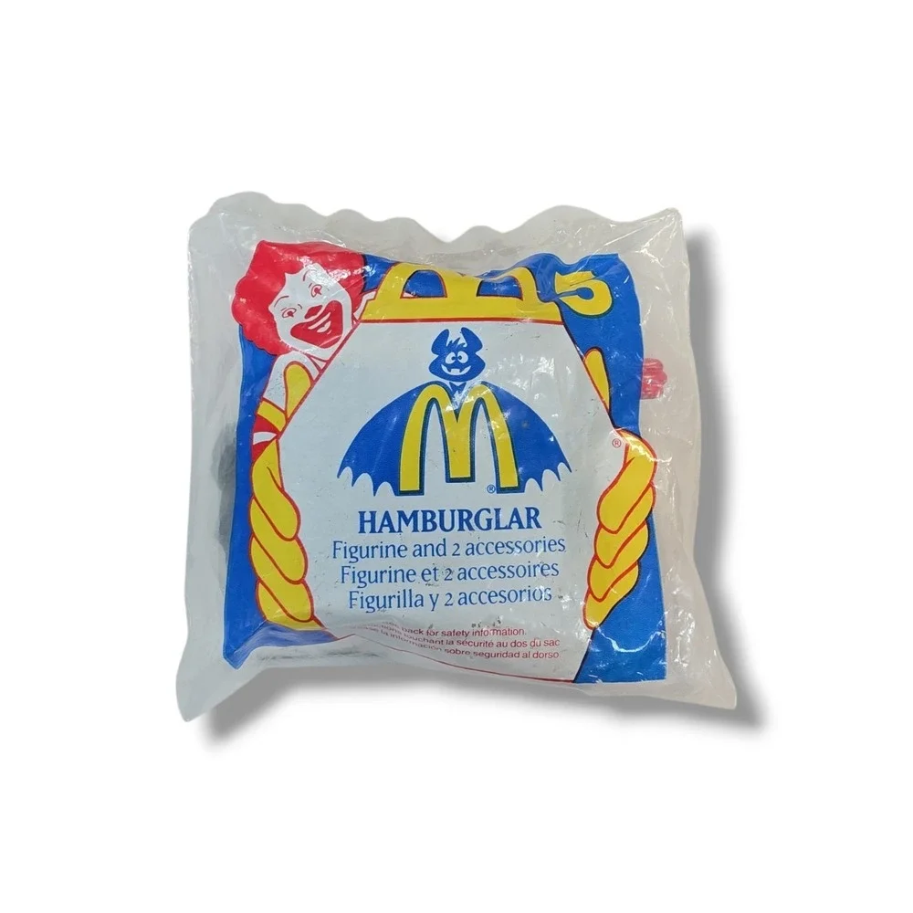 VTG 1995 McDonalds Happy Meal HAMBURGLAR Halloween Spider Bat Costume Toy Sealed